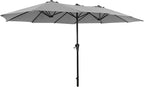 SUPERJARE 13FT Outdoor Umbrella for Patio, Double sided Pool Umbrellas with Fade Resistant Canopy, Large Table Umbrella for Deck, Market, Backyard - Gray by SUPERJARE