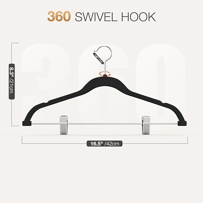 Korpai 36-Pack Black Velvet Hangers - Image 2