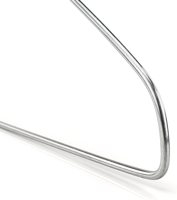 HANGERWORLD Silver Metal Wire Clothes Hangers 16inch 13 Gauge Clothes Garment - Image 5