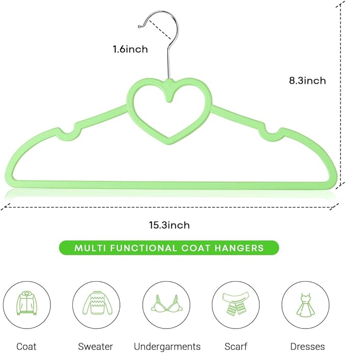 Plastic Hanger 20 Pack, Space Saving, Heart-Shaped, 360° Swivel Hook - Image 2