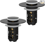Hibbent 2 Pack 3 in 1 Bathroom Sink Drain Strainer, Universal Pop Up Stopper by Hibbent