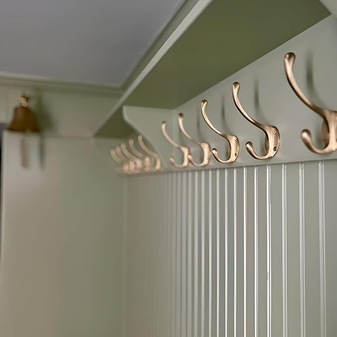 Soild Brass Wall Hooks for Hanging, Antique Brass Coat Hooks Wall Mounted - Image 4