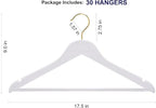 Amber Home 20 Pack Solid Wood Suit Coat Hangers, Smooth White Finish Wooden - Image 2