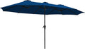 SUPERJARE 15FT Outdoor Umbrella for Patio, Double sided Pool Umbrellas with Fade Resistant Canopy, Large Table Umbrella for Deck, Market, Backyard - Navy Blue by SUPERJARE