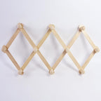 AMAPON Accordion Style Expandable Wall Wooden Coat Rack 10 Hooks Hang Hats - Image 8