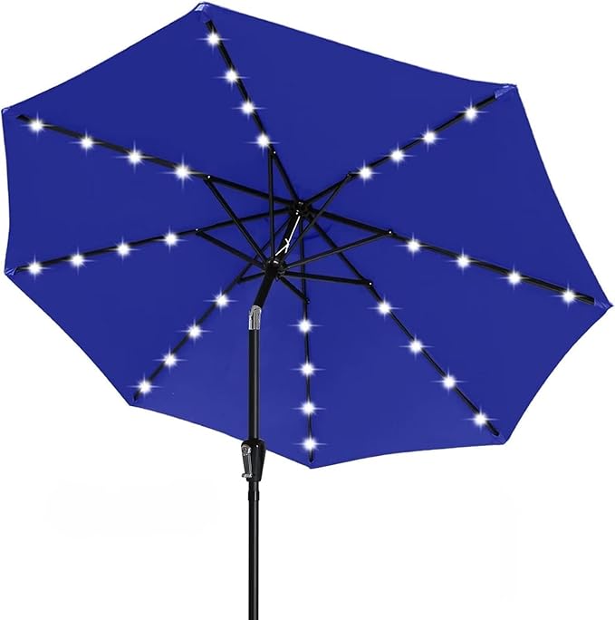 ABCCANOPY 10FT Durable Solar Led Patio Umbrellas with 32LED Lights (Blue) by ABCCANOPY