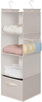 MAX Houser 4-Shelf Hanging Closet Organizer, Space Saver, Cloth Hanging Shelves - Image 4