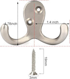 IBosins 16 Pack Heavy Duty Double Prong Coat Hooks Wall Mounted - Image 2