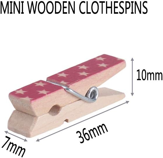 Mini Wooden Clothespins Photo Paper Peg Craft Clips, 100 Pack - Image 2