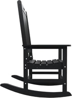 Oversized Rocking Chair Set of 4, Outdoor Rocking Chair for Adults, All Weather Resistant Porch Rocker for Lawn Garden, Black - Image 5