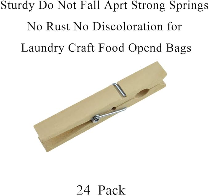HAHIYO Wooden Clothes Pins Clothespins Large Do NOT Fall Apart 2.87 inches - Image 5