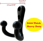 5 Pack Coat Hooks Wall Mounted Black Rustic Jacket Hooks Heavy Duty Double - Image 3