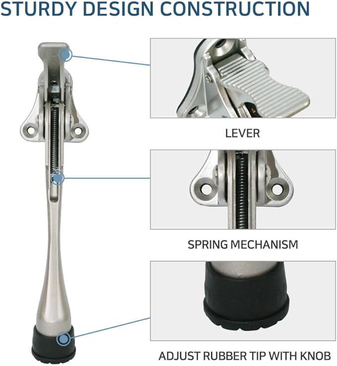 One Touch Kickdown Door Stopper, Door Holder, Heavy Duty Door Stops, Bottom of - Image 4