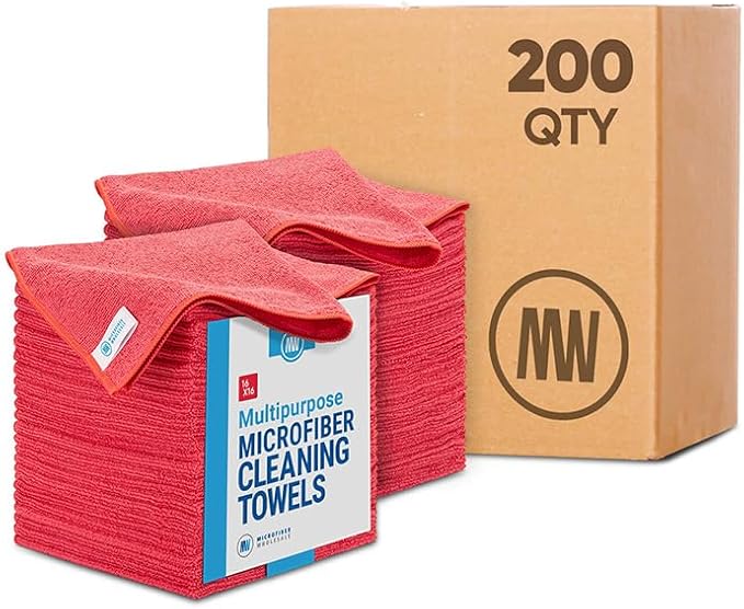 Microfiber Wholesale Bulk 16" x 16" All Purpose Towels Case Quantity | Large | by MicrofiberWholesale