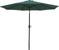 Sunnydaze Outdoor Patio Umbrella - Polyester Table Market Umbrella with Push-Button Tilt and Crank - 8 Sturdy Ribs - Green - 9ft by SunnydazeDecor