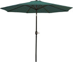 Sunnydaze Outdoor Patio Umbrella - Polyester Table Market Umbrella with Push-Button Tilt and Crank - 8 Sturdy Ribs - Green - 9ft by SunnydazeDecor