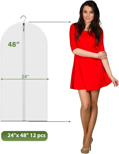 12-Pack 48-Inch Clear Garment Bags - Image 2
