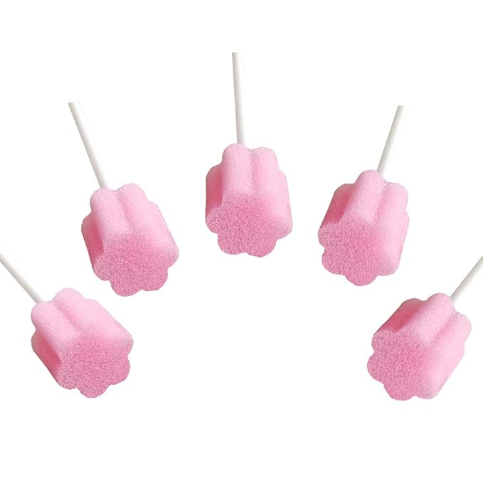 Disposable Oral Care Swabs-Untreated Mouth Cleaning and Care Sponge Swabsticks by MUNKCARE