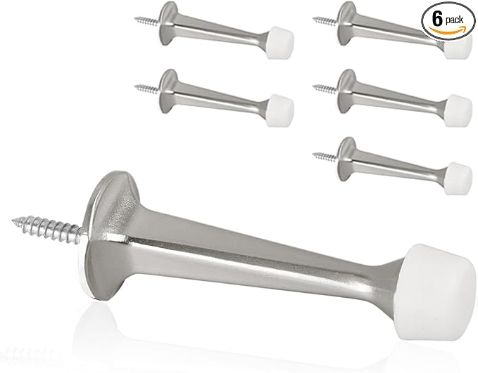 6 Pack Solid Rigid Door Stops by KOVOSCH