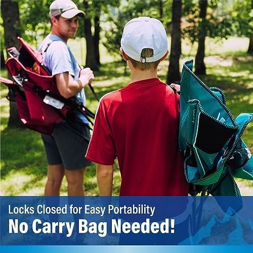 Kijaro Dual Lock Portable Camping Chair - Versatile Folding Sports and Outdoor Chair for Lawn - Locks Position - Ionian Turquoise - Image 8