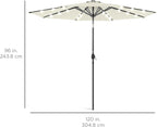 Best Choice Products 10ft Solar Polyester LED Lighted Patio Umbrella w/Tilt Adjustment and UV-Resistant Fabric - Image 7