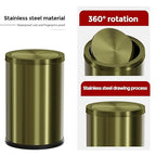 9L/2.4Gal Antique Bronze Bathroom Trash Can, Small Flip Garbage Can - Image 5