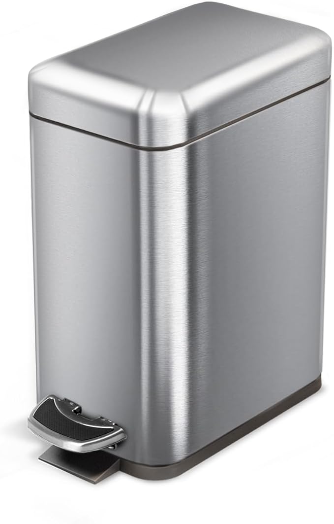 Home Zone Living 1.3 Gallon Small Bathroom Trash Can by HomeZoneLiving