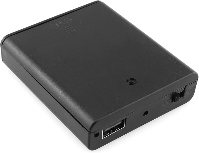 DGZZI 4xAA Battery Box 4 Slots AA Black Battery Storage Cases by Unknown