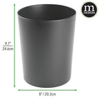 mDesign Round Metal Small 1.7 Gallon Recycle Trash Can Wastebasket, Garbage - Image 7