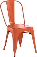 FDW | Set of 4 Metal Dining Chairs | Orange | Stackable Tolix Side Chairs with Backrest | Scratch-Resistant | Non-Slip Feet | Indoor/Outdoor Use | 330 lbs Capacity | Ideal for Kitchen & Restaurant - Image 5