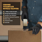 TitanFlex Heavy Duty Black Industrial Nitrile Gloves - Image 7