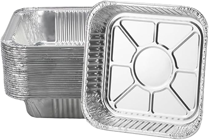 Non-Stick Disposable Air Fryer Aluminum Foil Liners Square 50PCS, Oil-Proof by ANQIA