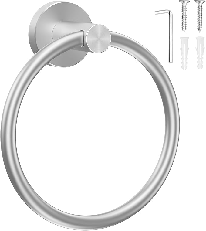 SetSail Towel Holder for Bathroom Wall Silver Towel Ring Stainless Steel Hand by SetSail