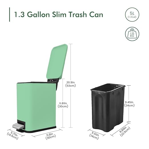 5 Liter / 1.3 Gallon Trash Can - Image 2