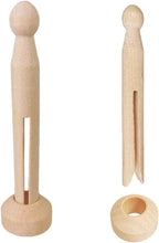 Winlyn 50 Sets Unfinished Wood Doll Pins Doll Clothespins Wooden Round Peg Wood - Image 3