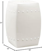 Safavieh Villa Glazed Ceramic Decorative Garden Stool, Cream - Image 2