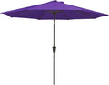 MEWAY 9ft Patio Umbrella Outdoor Table Umbrellas with Push Button Tilt and Crank, Market Umbrella 8 Sturdy Ribs for Deck, Garden, Pool and Backyard, Dark Purple by MEWAY