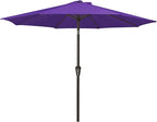 MEWAY 9ft Patio Umbrella Outdoor Table Umbrellas with Push Button Tilt and Crank, Market Umbrella 8 Sturdy Ribs for Deck, Garden, Pool and Backyard, Dark Purple by MEWAY