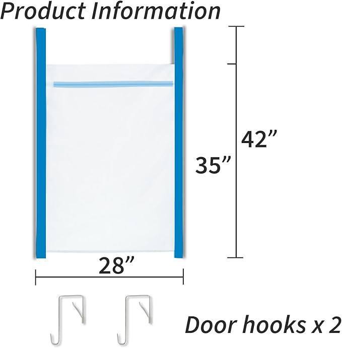 Over Door Large Mesh Laundry Hamper Bag, Washable Laundry Basket - Image 3
