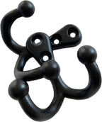 5 Pack Coat Hooks Wall Mounted Black Rustic Jacket Hooks Heavy Duty Double - Image 6