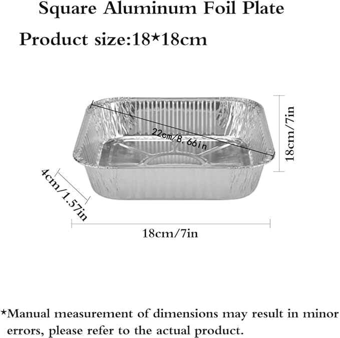 Non-Stick Disposable Air Fryer Aluminum Foil Liners Square 50PCS, Oil-Proof - Image 2