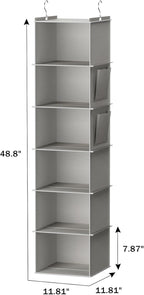YOUDENOVA Hanging Closet Organizer, 6-Shelf Closet Hanging Storage Shelves - Image 3