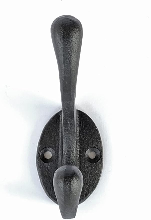 Ambipolar 5 Pack Decorative Cast Iron Heavy Duty Double Hooks, Wall Mounted - Image 6