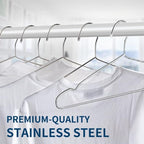 OIKA 30 Pack Heavy Duty Stainless Steel Hangers, Space-Saving Silver Clothes - Image 8