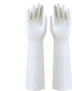 White Nitrile Rubber Gloves Large, Long Sleeve Thickened Reusable, 18inch by JinglikangHomeFurnishingsFla