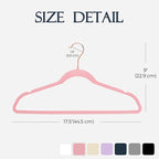 HOUSE DAY Pink Velvet Hangers 20 Pack, Premium Non-Slip Felt Clothes, Sturdy - Image 7