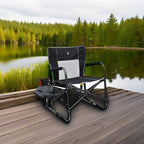 GCI Outdoor Freestyle Rocker XL with Side Table Camping Chair | Portable Folding Rocking Chair with Solid, Durable Armrests, Drink Holder & Comfortable Backrest — Black - Image 2