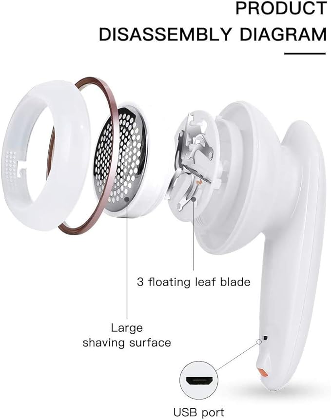 Lint Remover Shaver LtYioe Fabric Shaver USB Rechargeable Sweater Shaver Fabric - Image 5