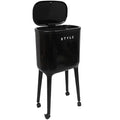 XPIY 4 Gallon Trash Can with Wheels and Lid, Modern Narrow Garbage Can with by XIPY
