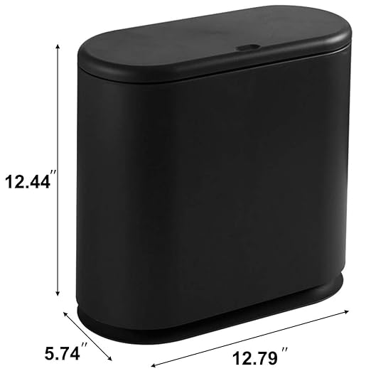 Sooyee 10 Liter Rectangular Plastic Trash Can Wastebasket - Image 5